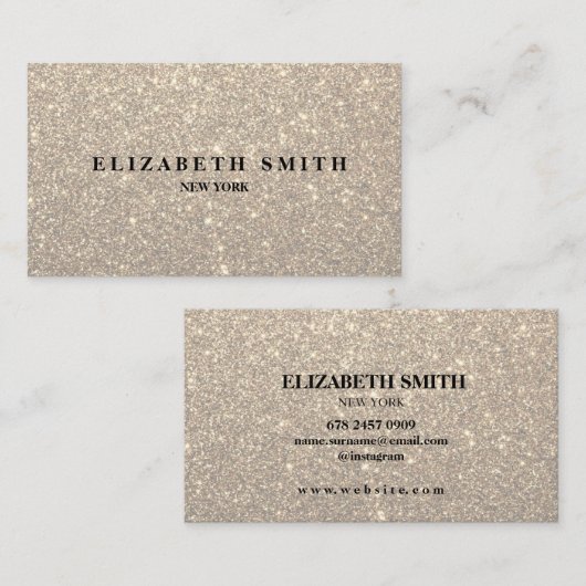 Gold Glitzer Texture Business Card Visitenkarte (Vorne/Hinten)