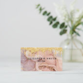 Gold Glitzer Texture Marble Business Card Visitenkarte (Stehend Vorderseite)