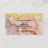 Gold Glitzer Texture Marble Business Card Visitenkarte (Rückseite)