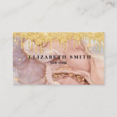 Gold Glitzer Texture Marble Business Card Visitenkarte (Vorderseite)
