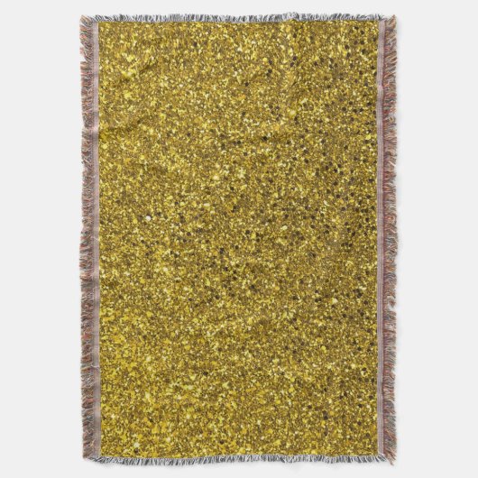 Gold Glitzer Throw Blanket Decke (Vorderseite Vertikal)
