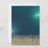 Gold Glitzer Tiara, Diamonds Eiffel Tower Green Einladung (Rückseite)