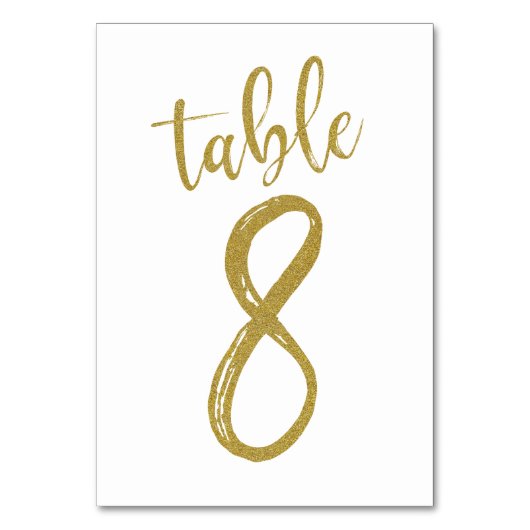 Gold-Glitzer-Tischnummer 8 Tischnummer (Vorderseite)