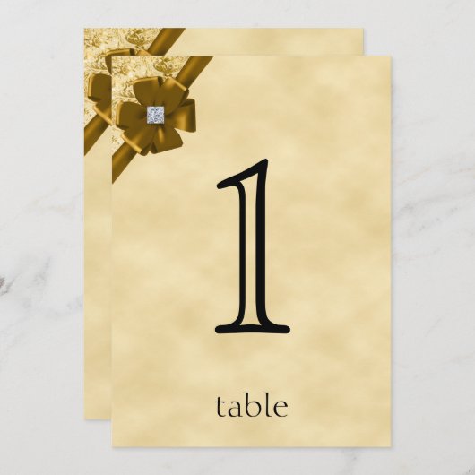 Gold Glitzer Tischnummer zum 50. Jubiläum (Vorne/Hinten)