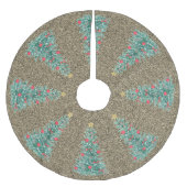 Gold Glitzer Traditioneller klassischer Weihnachts Polyester Weihnachtsbaumdecke (Vorderseite)