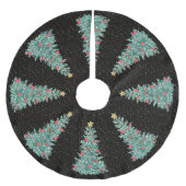 Gold Glitzer Traditioneller Schwarzer Weihnachtsba Polyester Weihnachtsbaumdecke (Vorderseite)