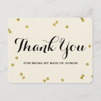 Gold Glitzer | Trauzeugin danke Ihnen Karten