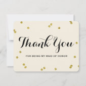 Gold Glitzer | Trauzeugin danke Ihnen Karten (Vorderseite)