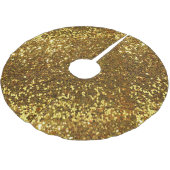 Gold Glitzer Tree Skirt Polyester Weihnachtsbaumdecke (Schrägansicht)