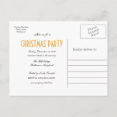 Gold Glitzer Tree Weihnachts-Party Save the Date Ankündigungspostkarte (Rückseite)