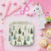 Gold Glitzer Trees Weihnachtspapier Tafel Pappteller (Party)