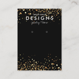 Gold Glitzer Trendy Earring Display Card Visitenkarte