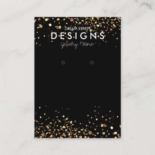 Gold Glitzer Trendy Earring Display Card Visitenkarte (Vorderseite)