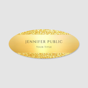 Gold Glitzer Trendy Glamour Elegantes Template Namensschild