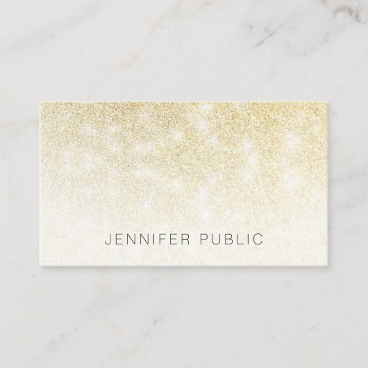 Gold Glitzer Trendy Template Moderne Berufliche Visitenkarte (Vorderseite)
