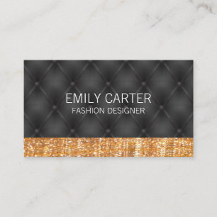 Gold-Glitzer-Trimm   Luxus gepolstertes Polster Visitenkarte