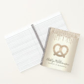 Gold Glitzer Tropfen Bäckerei Catering Konditorei Notizblock (Innenseite)