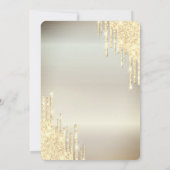 Gold Glitzer Tropfen Balloons Burgund Rente Einladung (Rückseite)