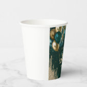 Gold Glitzer Tropfen Balloons Green Sweet 16 Pappbecher (Rechts)