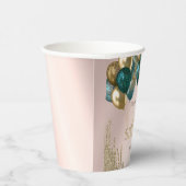 Gold Glitzer Tropfen Balloons Rose Gold Sweet 16 Pappbecher (Rechts)