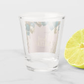 Gold Glitzer Tropfen Balloons Rose Gold Sweet 16 Schnapsglas (Rückseite)