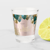 Gold Glitzer Tropfen Balloons Rose Gold Sweet 16 Schnapsglas (Vorderseite)