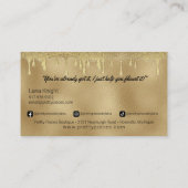 Gold Glitzer Tropfen Bekleidung Boutique oder Schm Visitenkarte (Rückseite)