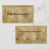 Gold Glitzer Tropfen Bekleidung Boutique oder Schm Visitenkarte (Vorne/Hinten)