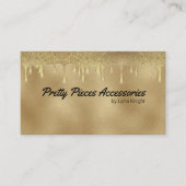 Gold Glitzer Tropfen Bekleidung Boutique oder Schm Visitenkarte (Vorderseite)