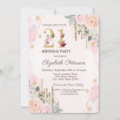 Gold Glitzer Tropfen Blume Rosa 21. Geburtstag Einladung (Vorderseite)