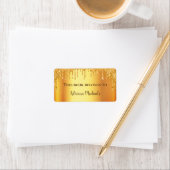 Gold Glitzer Tropfen Buchzeichen Adressaufkleber (Insitu)