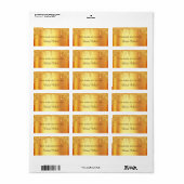 Gold Glitzer Tropfen Buchzeichen Adressaufkleber (Vorne)