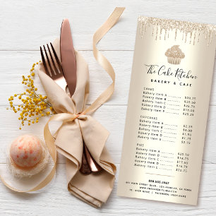 Gold Glitzer Tropfen Cupcake Bäckerei Konditorei K Werbekarte