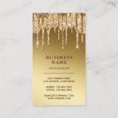 Gold Glitzer Tropfen Custom Chocolate Cake Bäckere Visitenkarte (Rückseite)