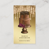 Gold Glitzer Tropfen Custom Chocolate Cake Bäckere Visitenkarte (Vorderseite)