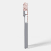 Gold-Glitzer-Tropfen der Silber-Rose Case-Mate iPhone Hülle (Rückseite / Links)