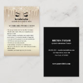 Gold Glitzer Tropfen Eyelash Aftercare Instruction Visitenkarte (Vorne/Hinten)
