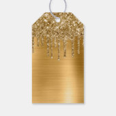 Gold Glitzer Tropfen Foil Happy Birthday Geschenkanhänger (Rückseite)
