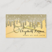 Gold Glitzer Tropfen Friseur Schönheitssalon Loyal Visitenkarte (Vorderseite)