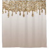 Gold Glitzer Tropfen Glam Girly Glam Trendy Sparkl Duschvorhang (Vorderseite)