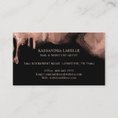 Gold Glitzer Tropfen Glam Makeup by Salon Black Visitenkarte (Rückseite)