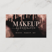 Gold Glitzer Tropfen Glam Makeup by Salon Black Visitenkarte (Vorderseite)