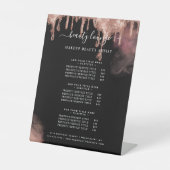 Gold Glitzer Tropfen Glam Makeuty Service List Sockelschild (Vorderseite)