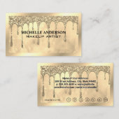 Gold Glitzer Tropfen | Goldene Grenze Treuekarte (Vorne/Hinten)