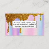 Gold Glitzer Tropfen | Hintergrund für Regenbogenb Visitenkarte (Rückseite)
