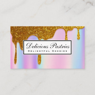 Gold Glitzer Tropfen Hintergrund für Regenbogenb Visitenkarte