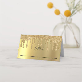 Gold Glitzer Tropfen Hochzeitsempfang Platzkarte
