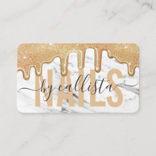Gold Glitzer Tropfen Marble Nail Artist Visitenkarte
