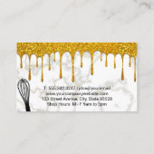 Gold Glitzer Tropfen | Marmor | Whisky | QR-Code Visitenkarte (Rückseite)