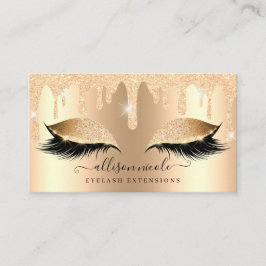 Gold Glitzer Tropfen Metallic Foil Eyelash Visitenkarte